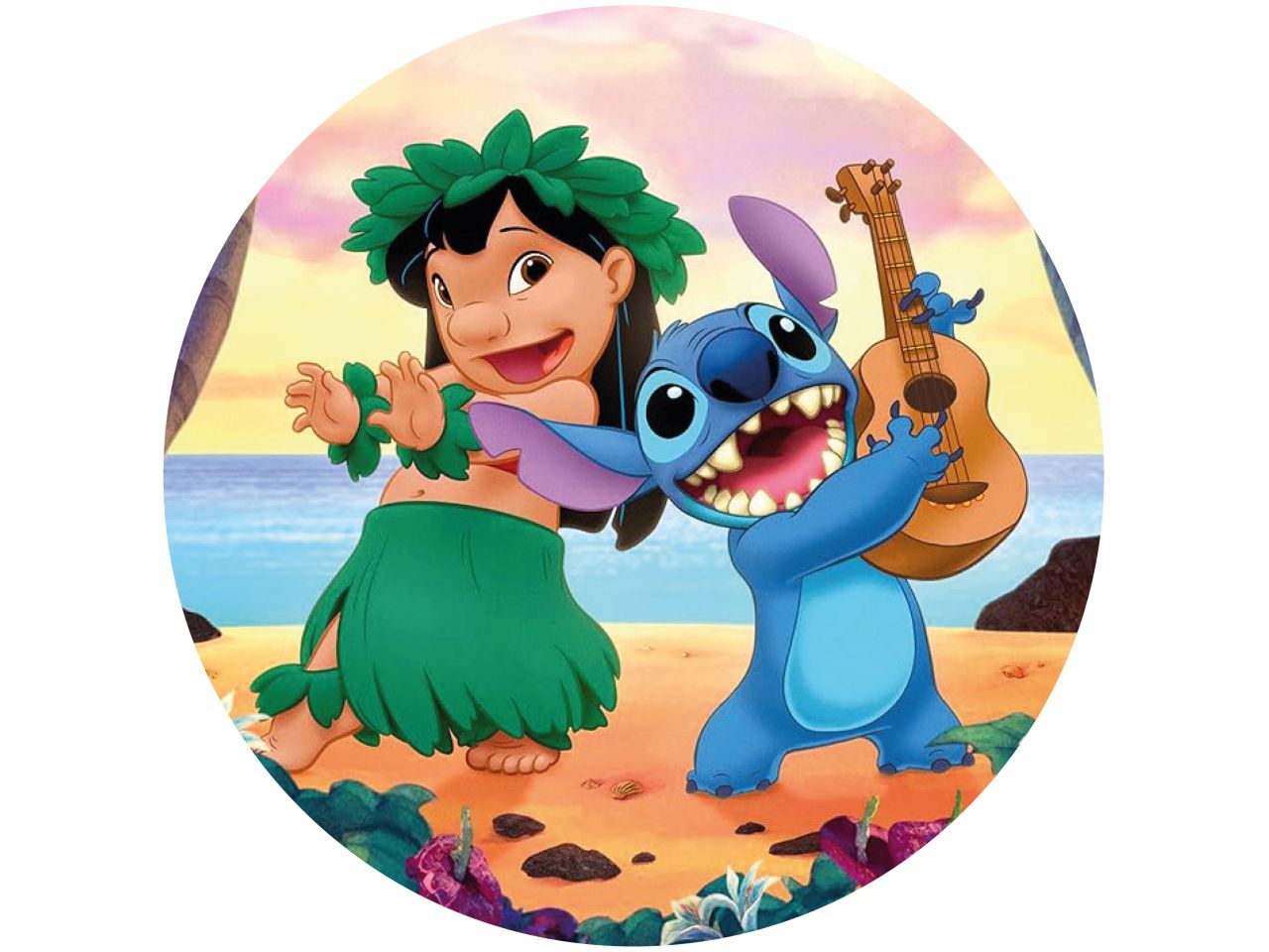 Tortenaufleger Lilo & Stitch, rund 20cm