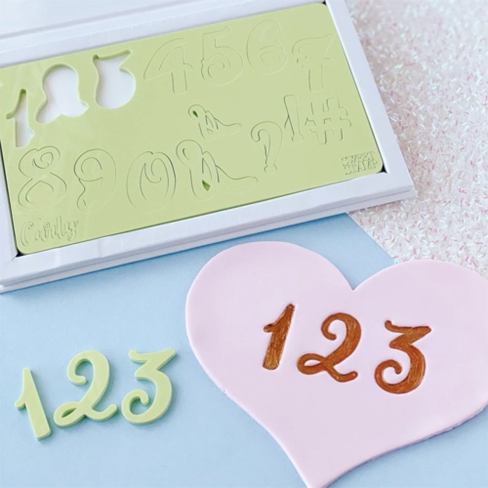 Sweet Stamp Stempel Zahlen & Symbole Set Curly