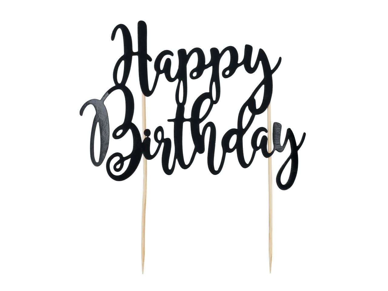 Cake Topper Happy Birthday schwarz, günstig aus Papier und Holz