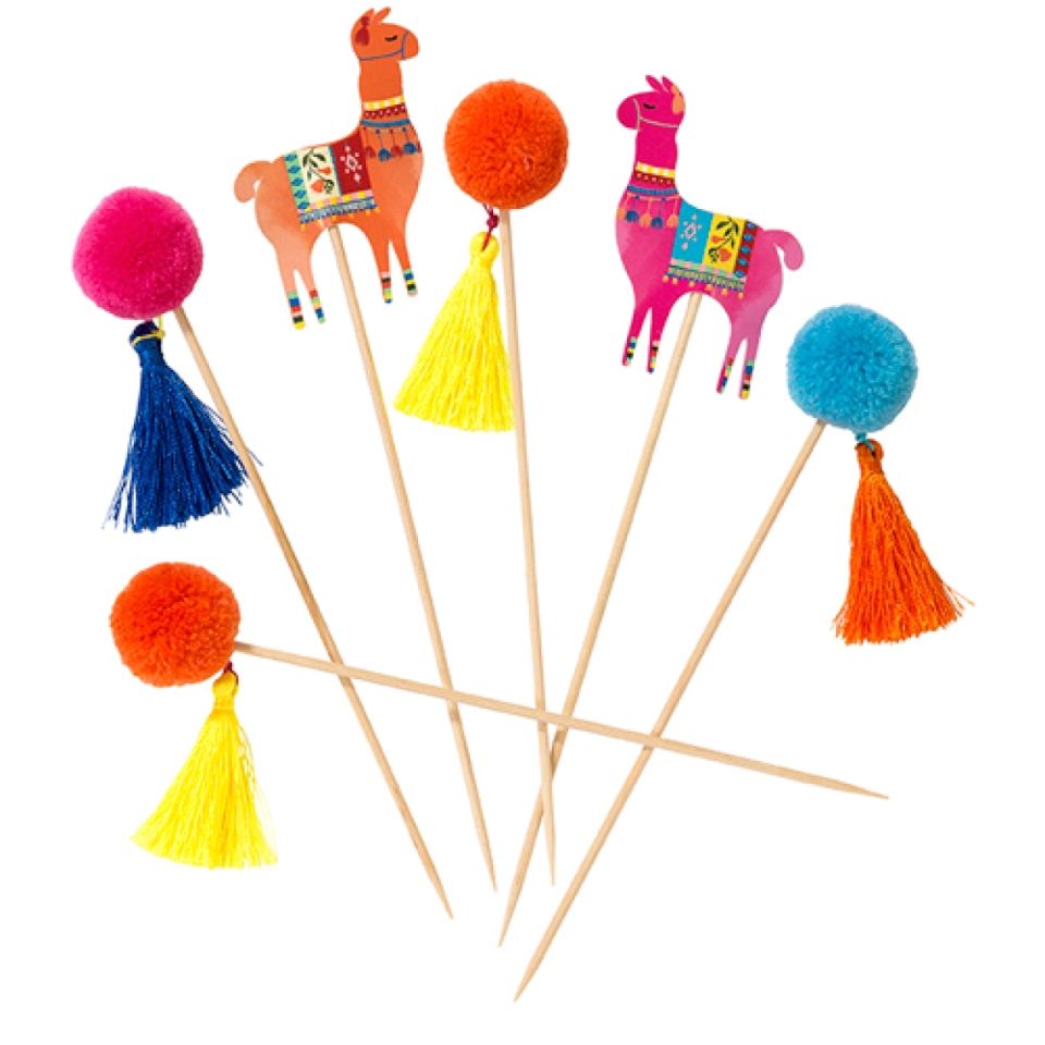 Tortentopper Boho Lama, 12 Stück