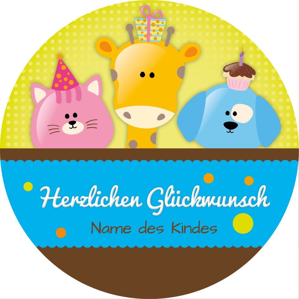 Tortenaufleger Kinder-Geburtstag rund 20cm