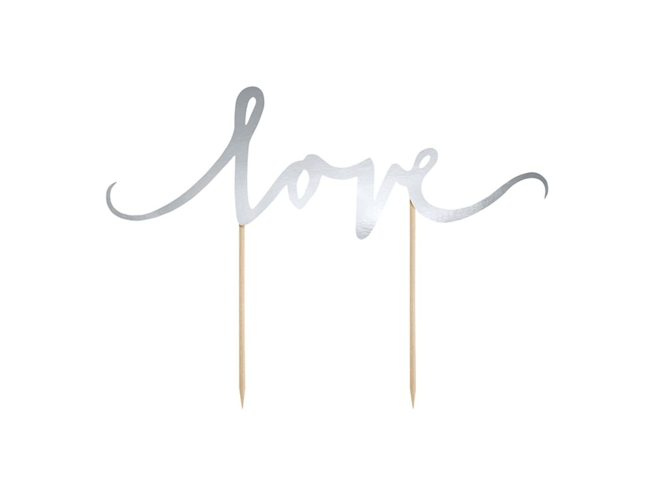 Tortentopper Love, Silber, 17 cm