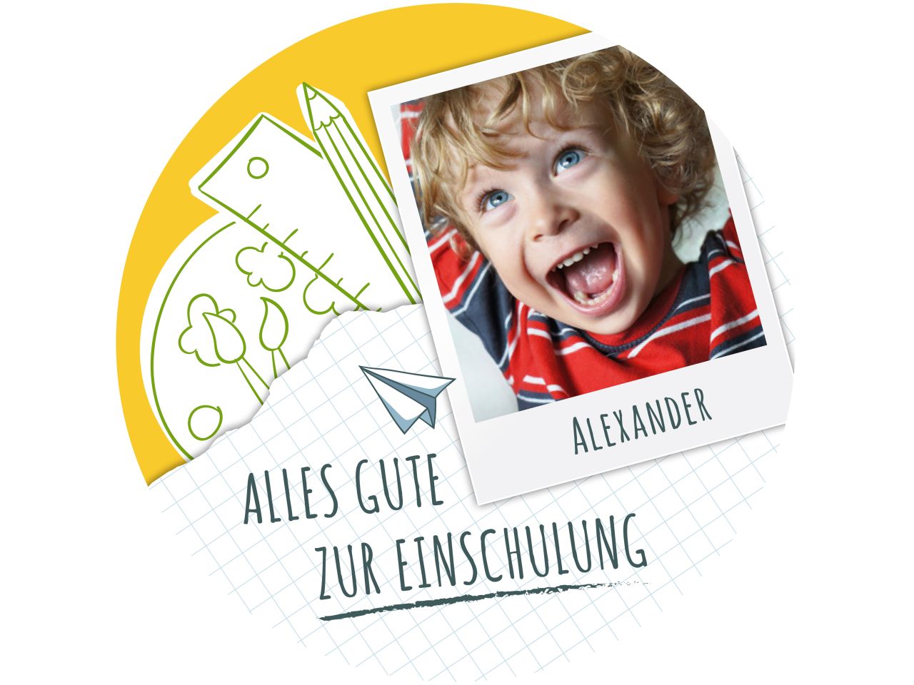 Tortenaufleger Einschulung B rund 20cm