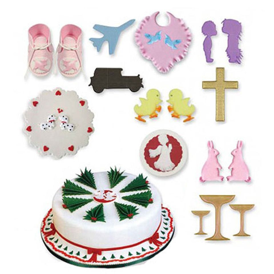 JEM Fondant-Ausstecher Set Taufe 30 teilig