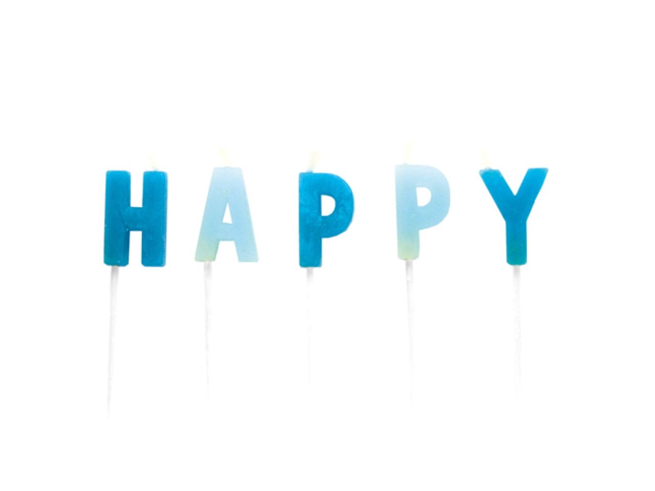 Geburtstagskerzen Happy Birthday, Blau, 13 Stück