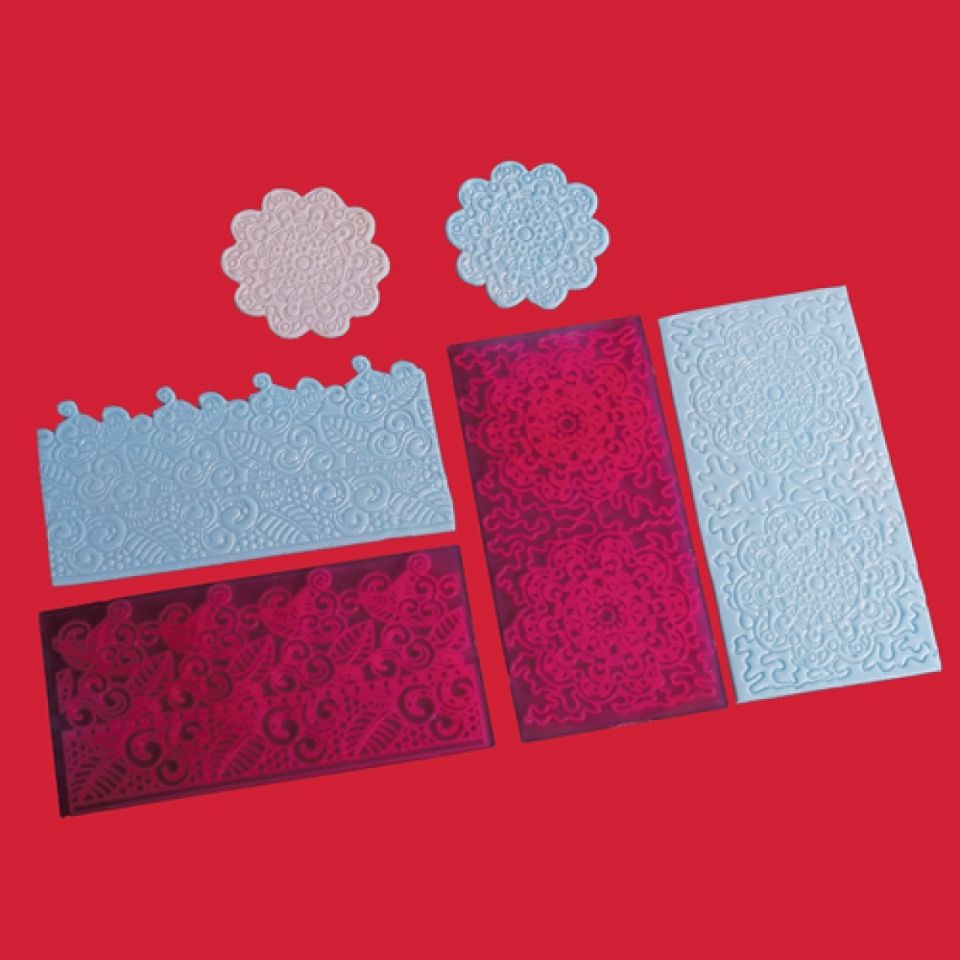 FMM 2 Prägematten Set Motiv: Filigree Lace 15x7 cm