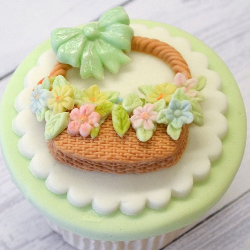 Fondantform Korb & Blumen