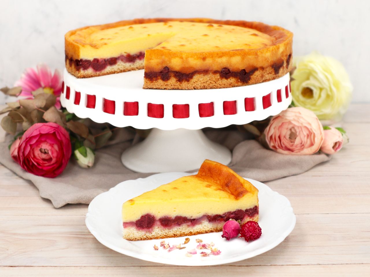 Kirschkuchen mit Eierschecke