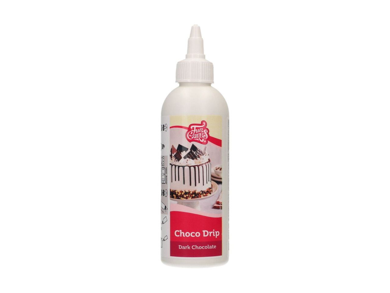 FunCakes Choco Drip Glasur Chocolate, Kakao-Geschmack, braun, inkl. Spritzflasche, 180 g