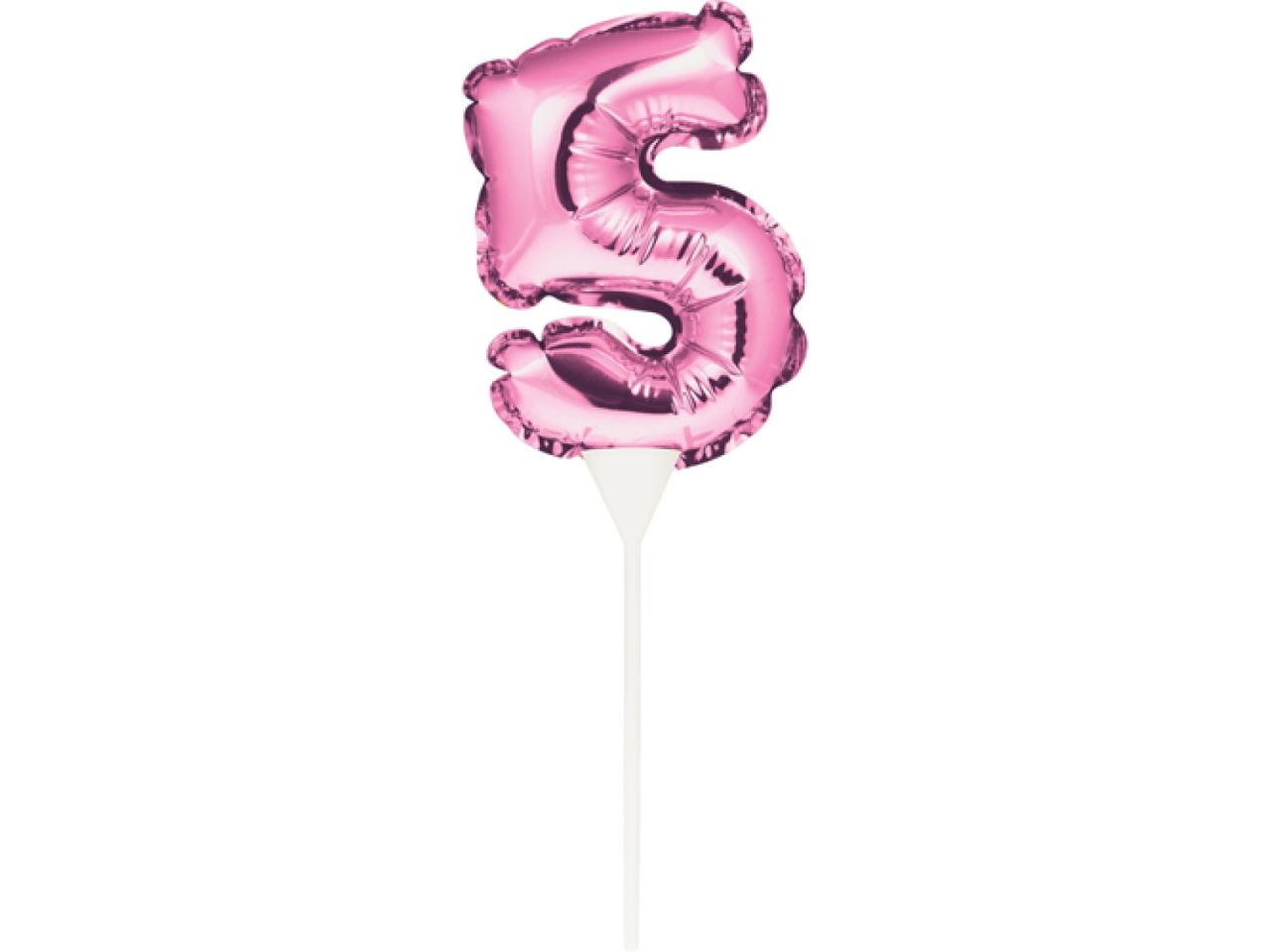 Ballon-Topper Zahl 5, Pink, 13 cm
