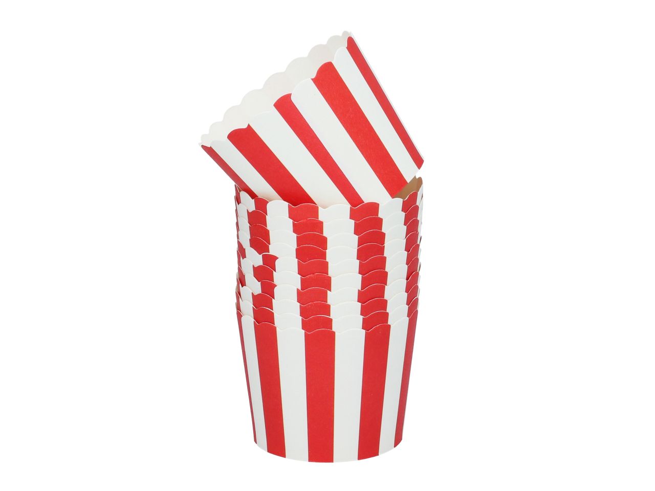 Cupcakes-Becher rot-weiß gestreift, 20 Stück á 5x4,3cm