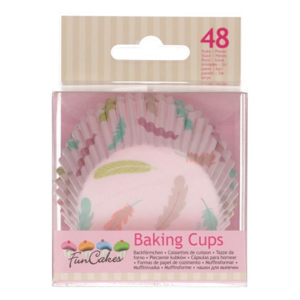 Muffinförmchen Feder Babyrosa 48 Stk.