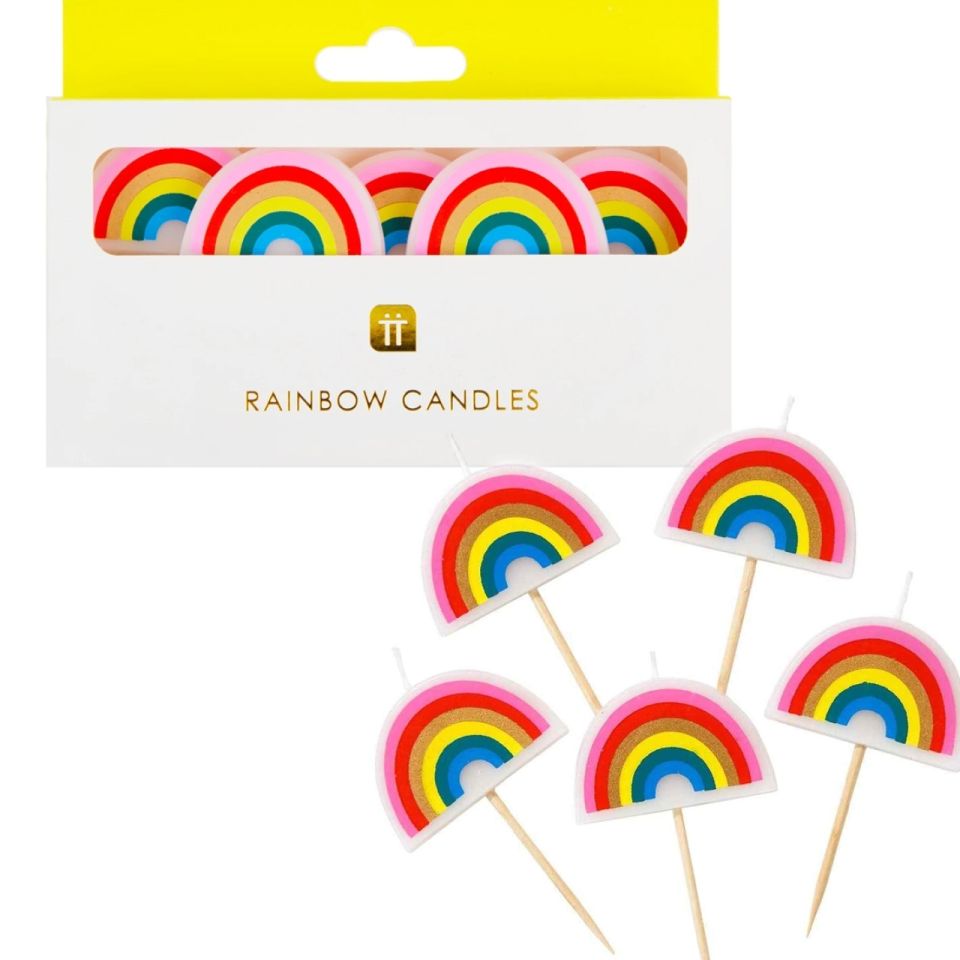 Geburtstagskerzen Regenbogen 5 Stk.