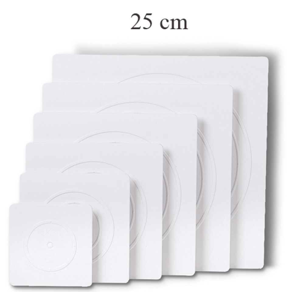 Wilton Tortenplatte, quadrat, 25 cm, mehrstöckige Torten (Stecksystem)