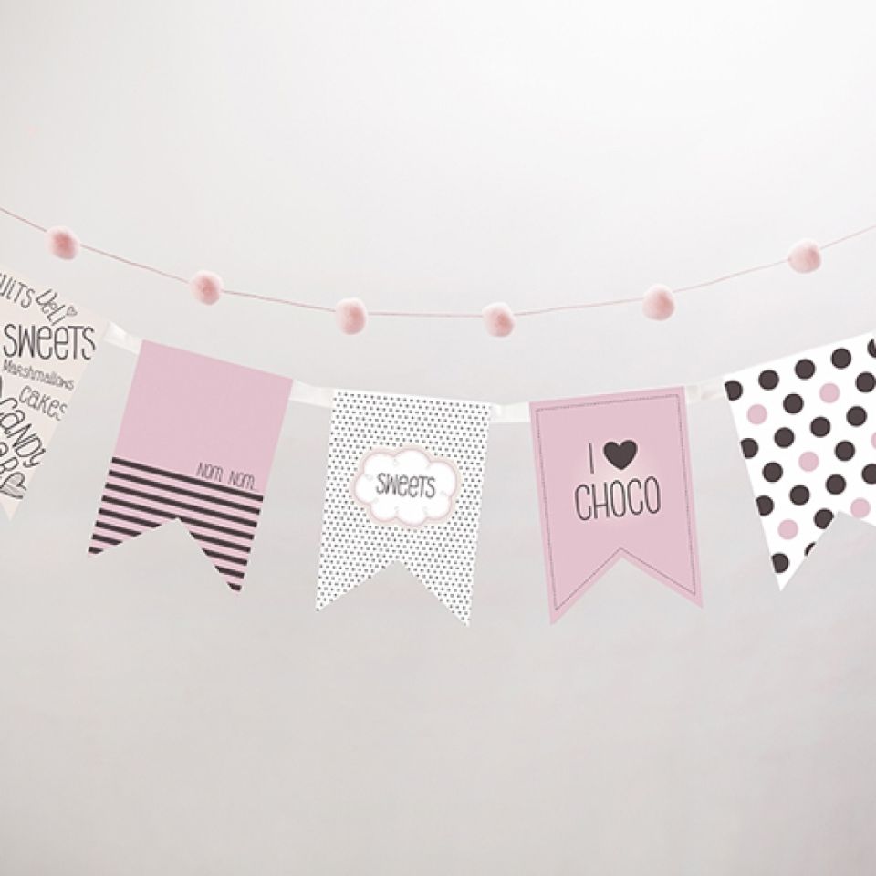 Pompom-Girlande Pink