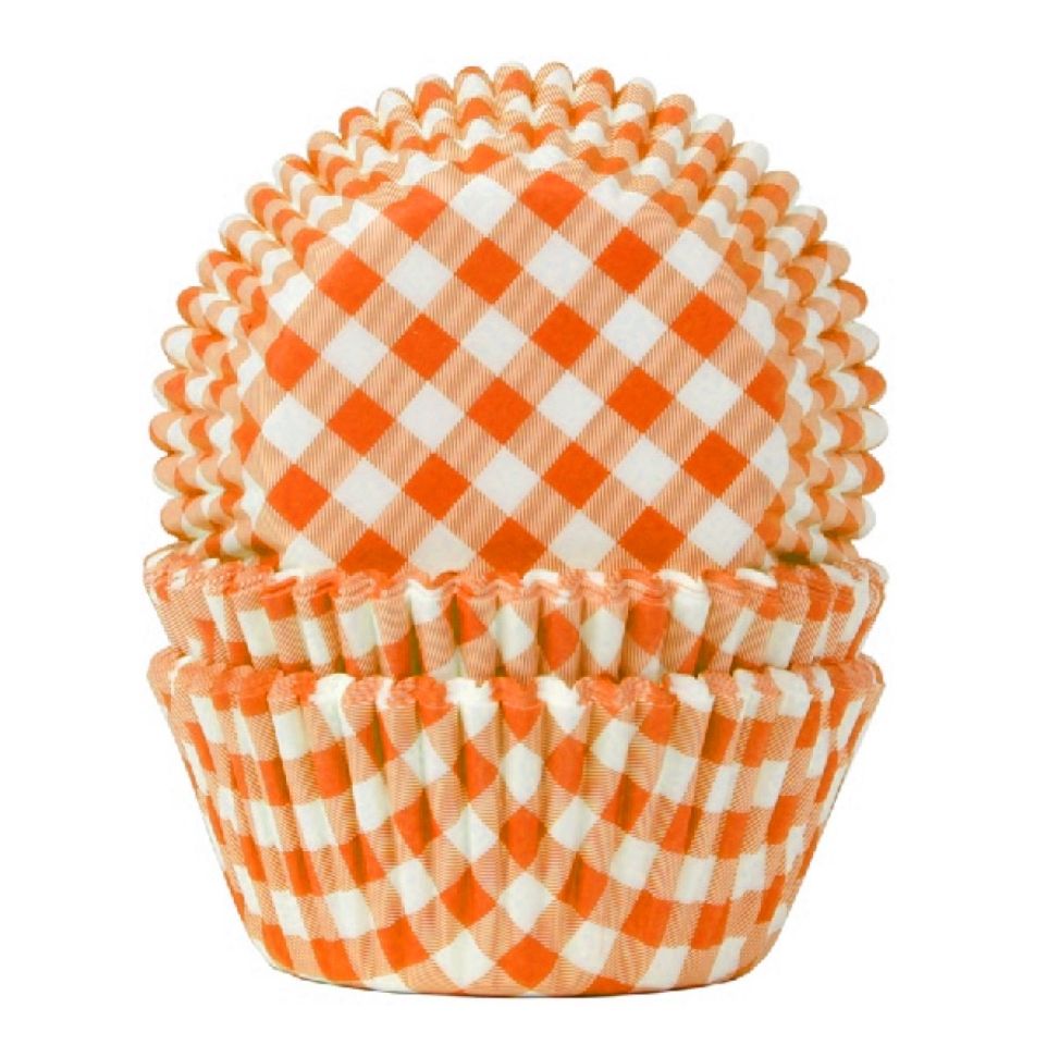 Muffinförmchen, orange, karo, 50 Stck, 5,0 cm