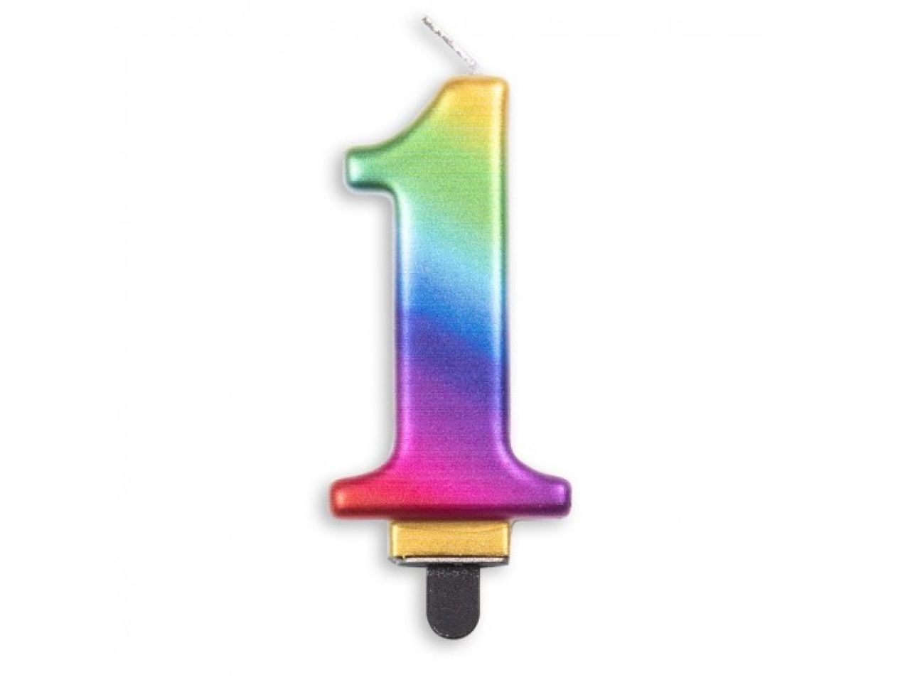 Geburtstagskerze Zahl 1 Regenbogen