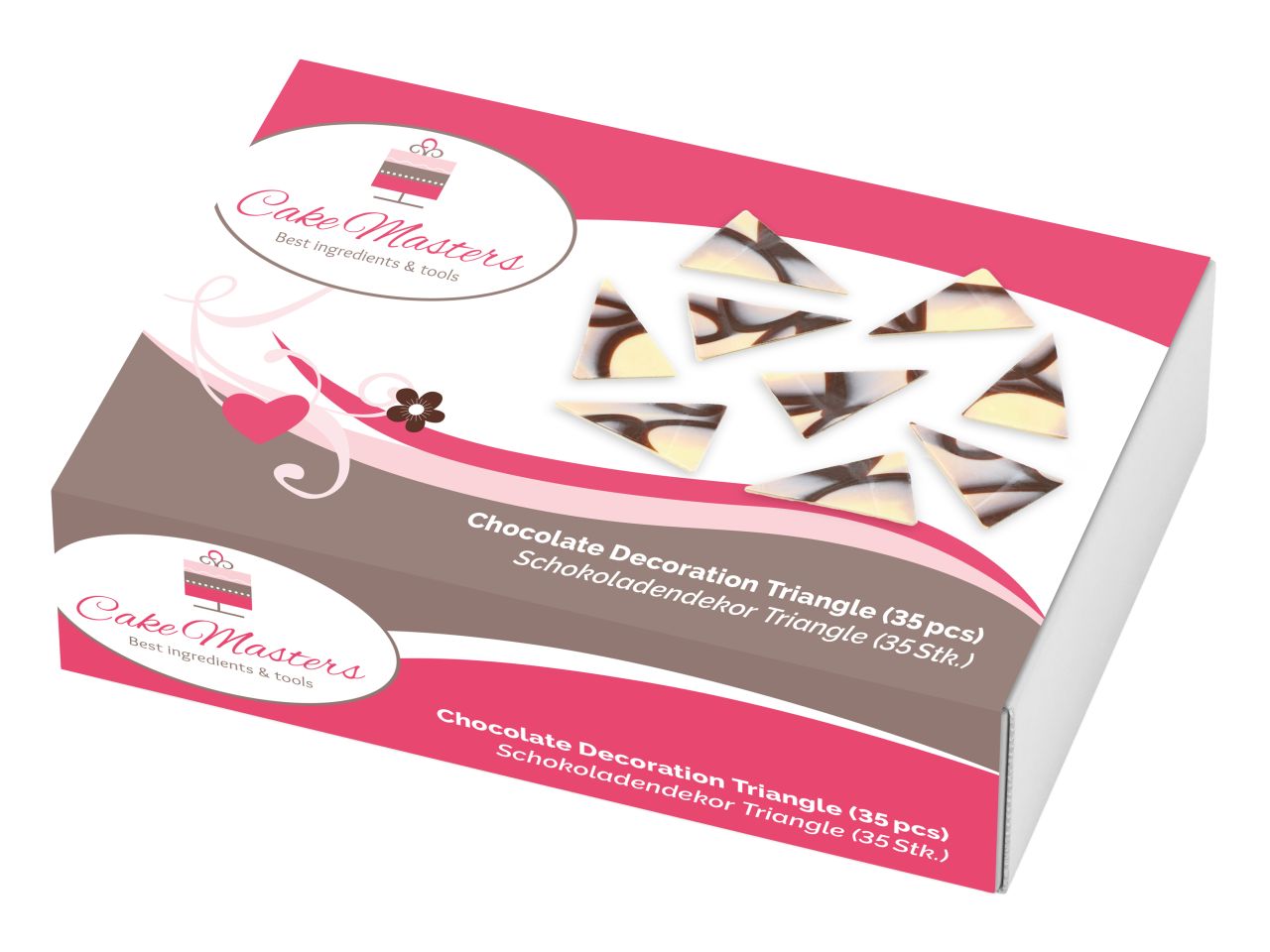 Schokoladenaufleger Diabolo Triangle Zartbitter/Weiß 35 Stück