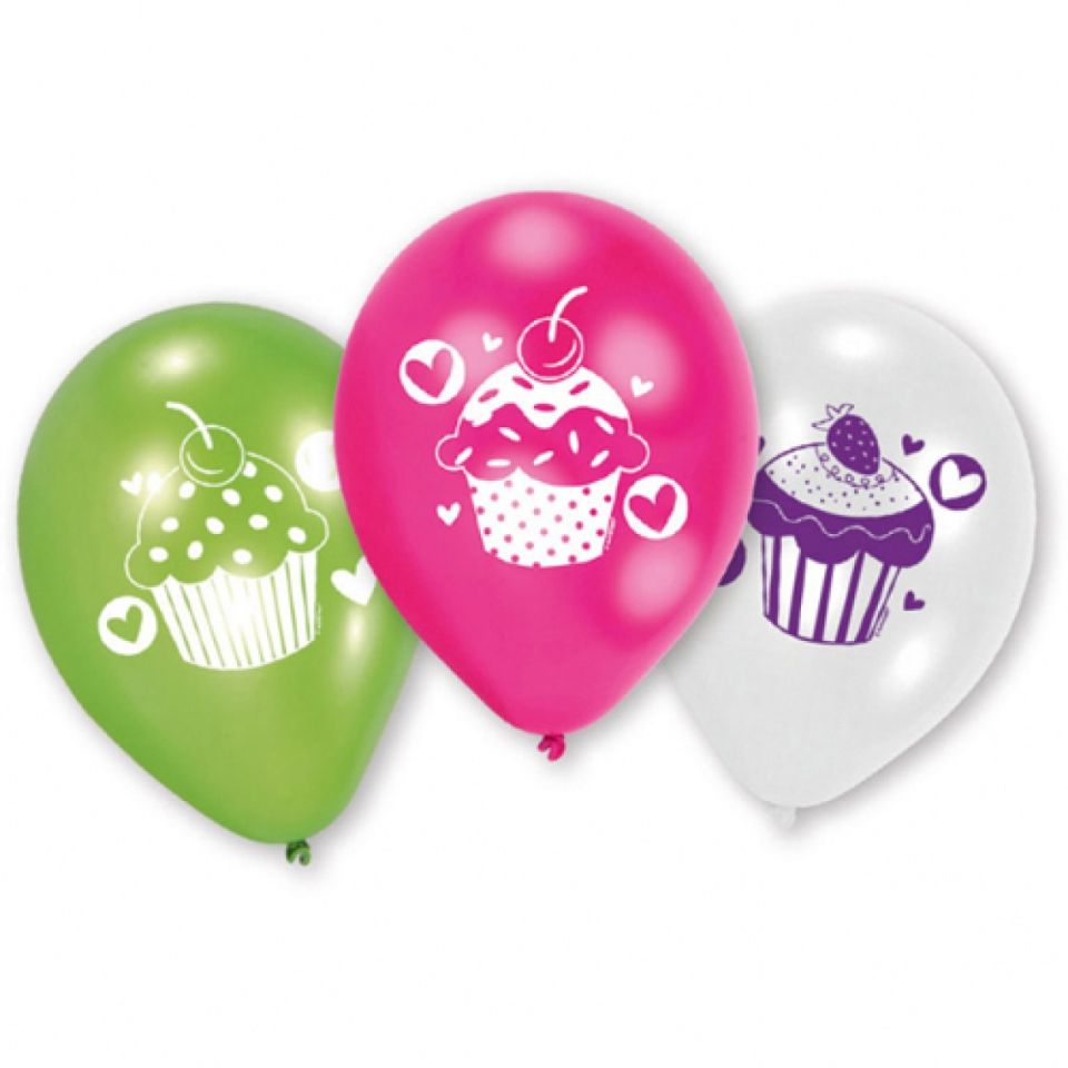 Luftballons Cupcakes, 6 Stück