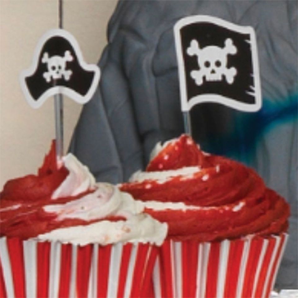 Cupcakes Deko Piraten, Picker, 24 Stk.