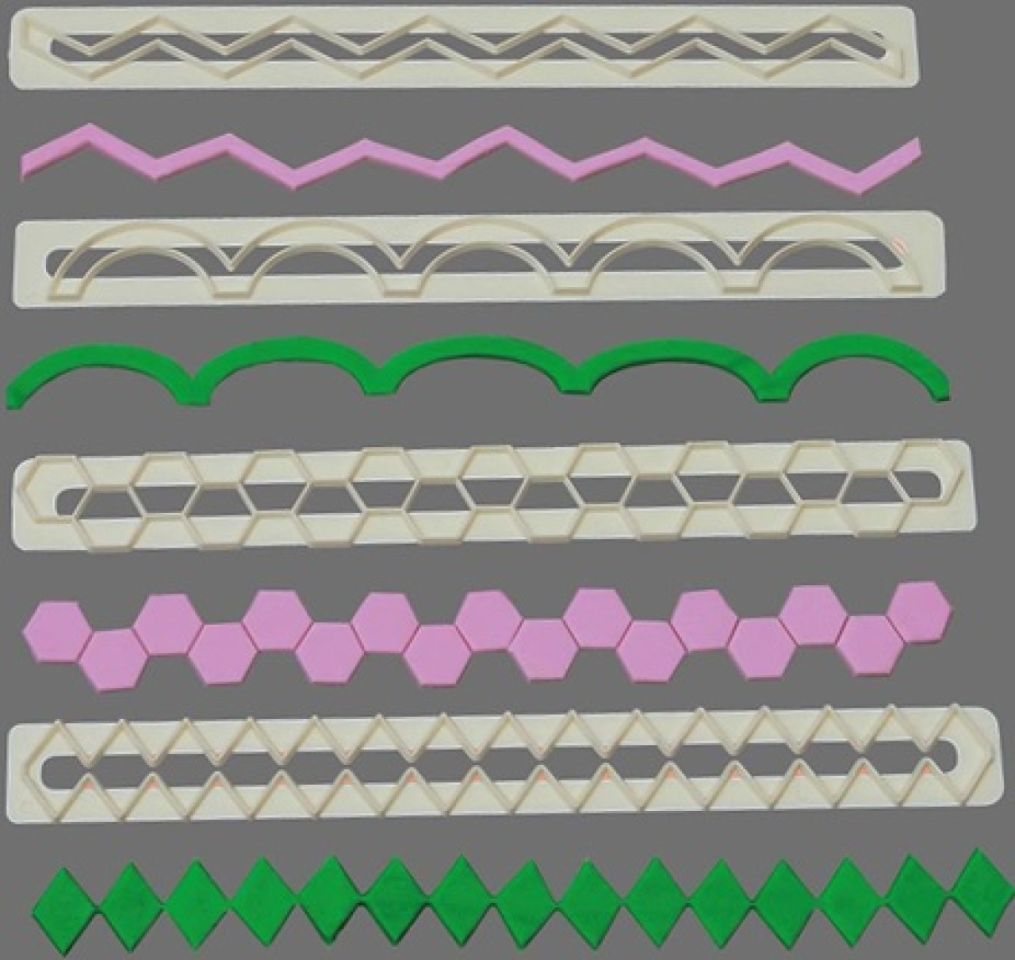FMM Ausstecher für Fondant & Blütenpaste nr. 5, Dekorrand-Set, 4er