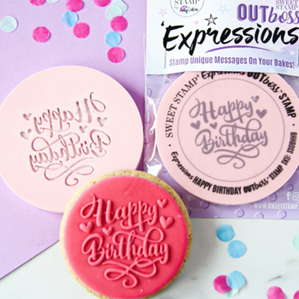 Sweet Stamp Outboss Herzen Happy Birthday