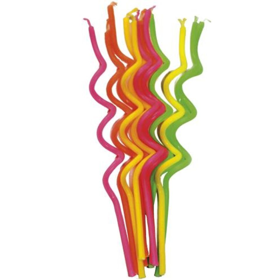 Geburtstagskerzen 6 Kerzen Neon, 6,5 cm