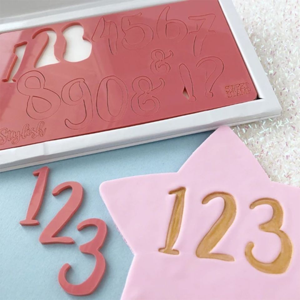 Sweet Stamp Fondant Stempel Zahlen & Symbole Set Stylish