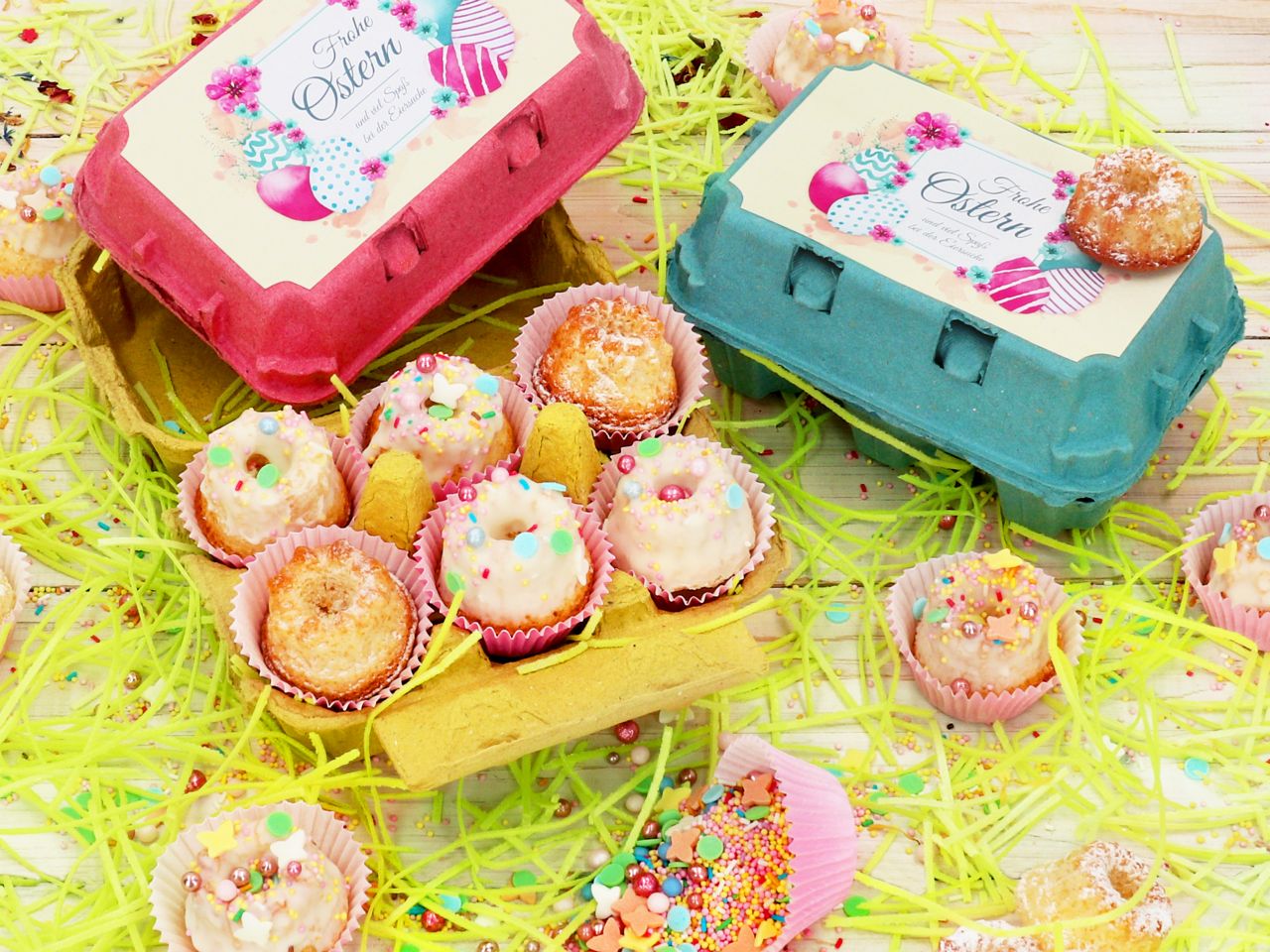 Eierkarton 6er für Mini-Cupcakes 3er Set
