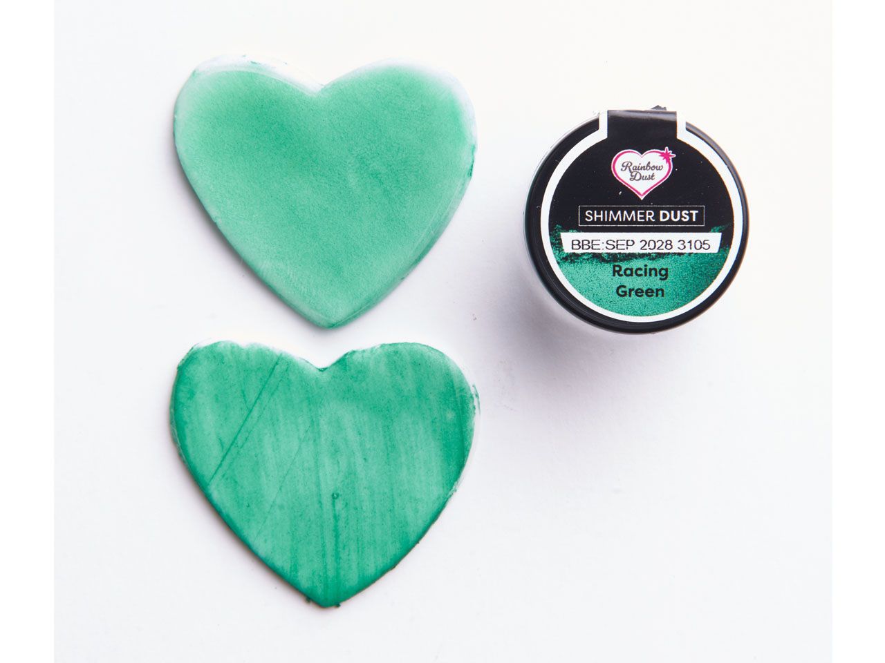 Rainbow Dust: Lebensmittelfarbpulver metallic Racing Green 2g