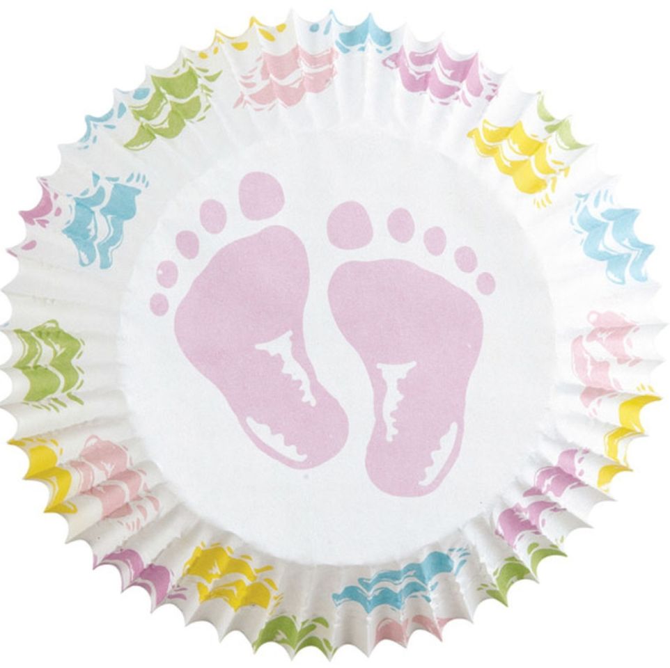 Muffinförmchen Babyfüße, 75 Stück, 5 cm