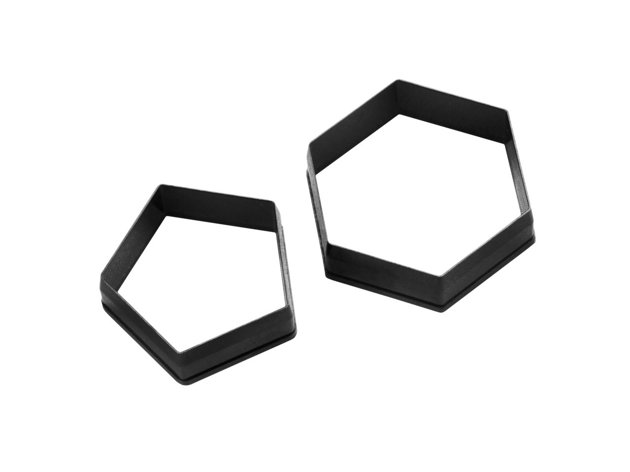 Ausstecher: Fußball klein, Kunststoff, Schwarz, 2er-Set (7 cm & 5,5 cm)