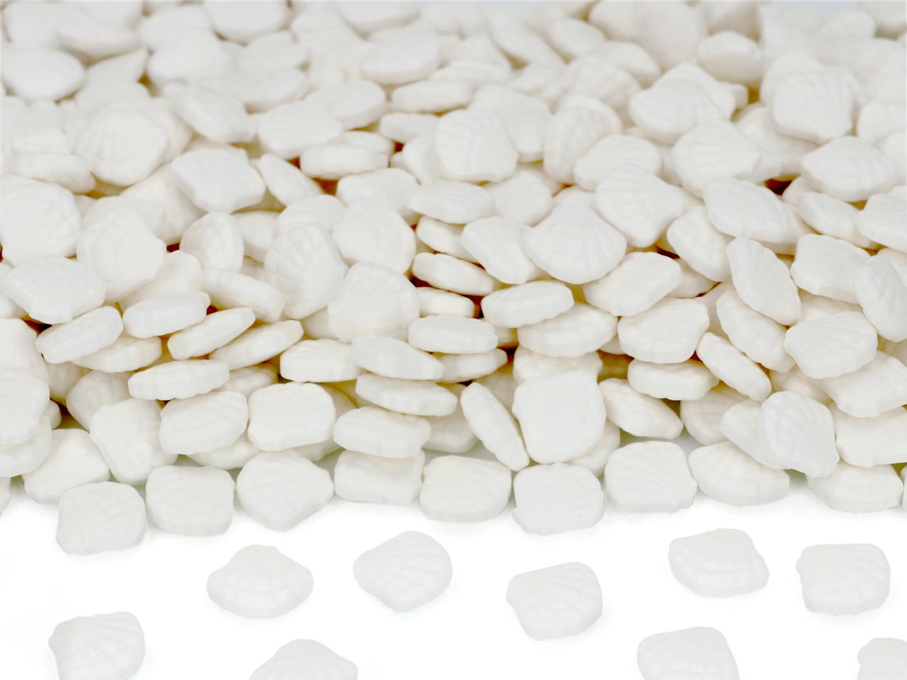 Streudekor Muscheln weiß 80g