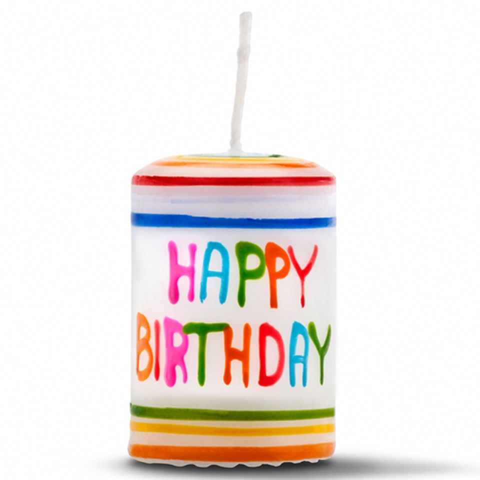 Geburtstagskerzen - HAPPY BIRTHDAY, Regenbogen