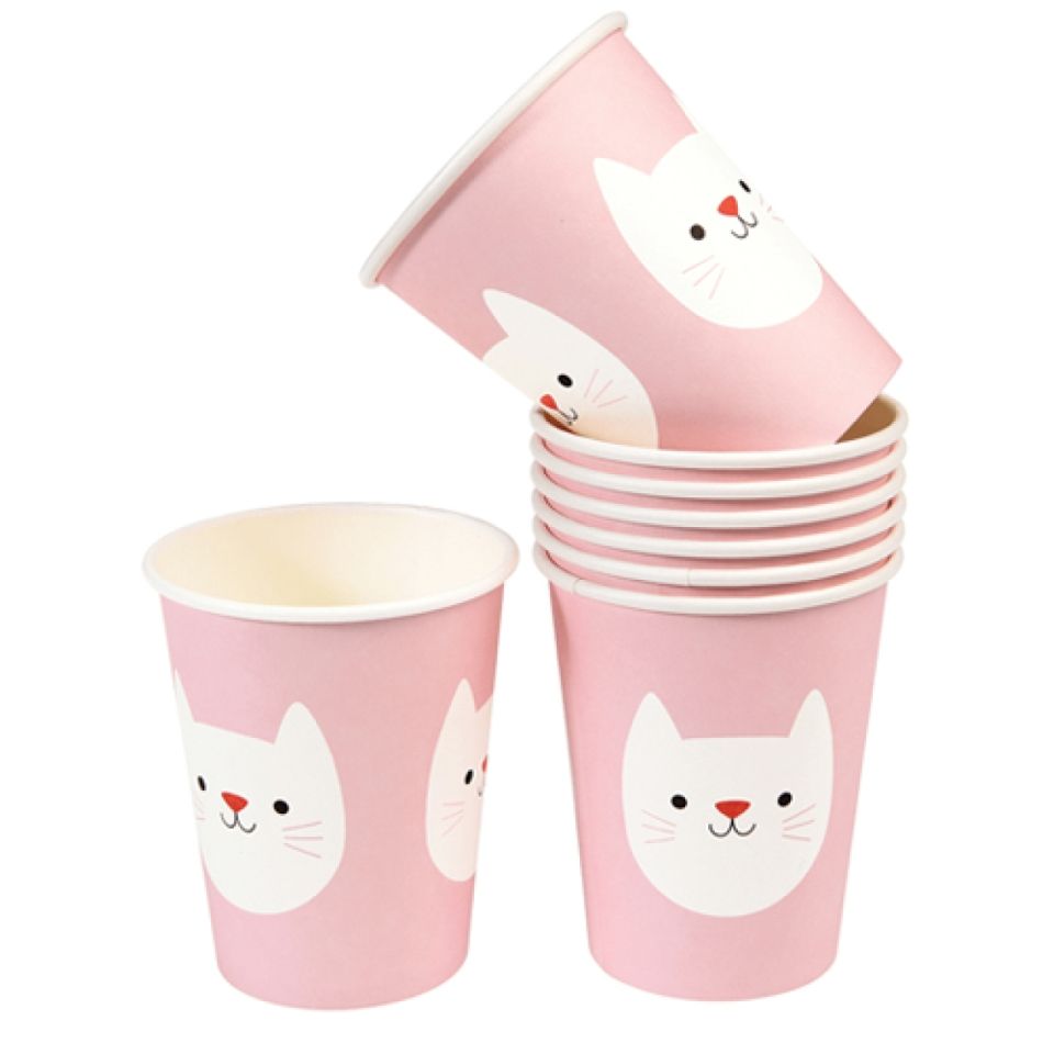 Partybecher Babykatze, Pink, 8 Stück