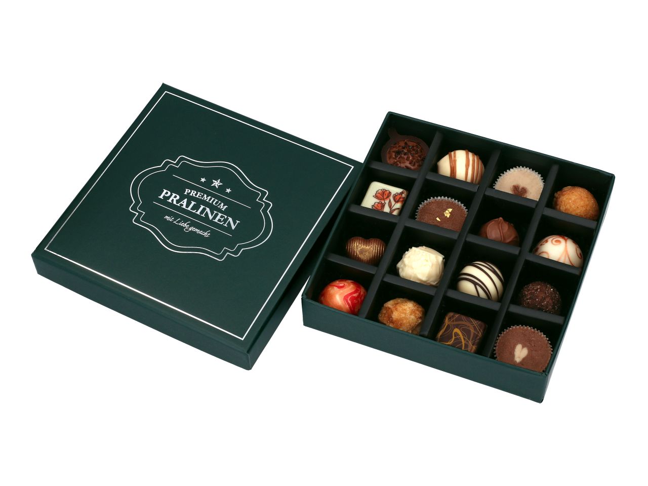 Chocolate Case Vintage Green für 16 Pralinen