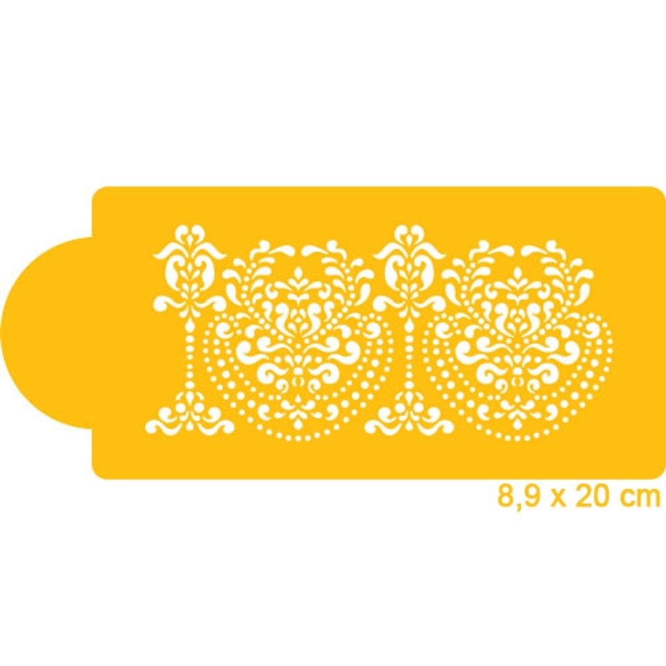 Schablone für Verzierung an Tortenseiten, Rosepoint, 20 cm