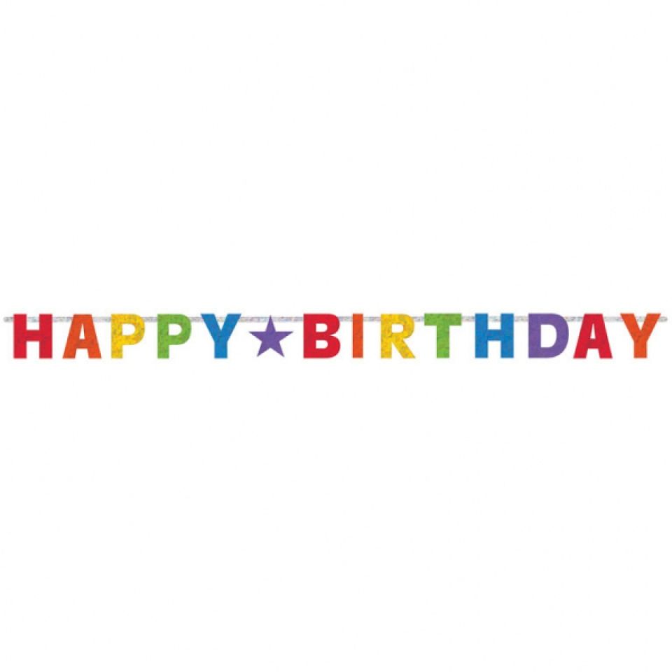 Geburtstagsgirlande Happy Birthday, ca. 2 Meter