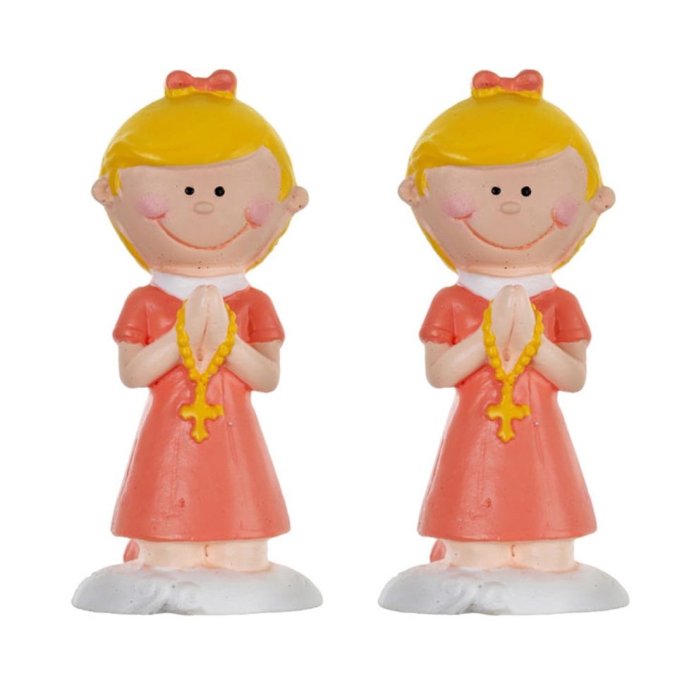 Tortenfiguren Blondes Mädchen, 2 Stück, 3x7 cm