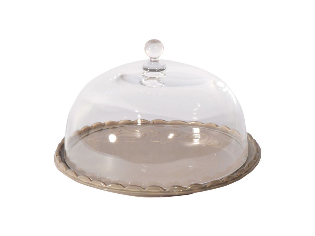 Virginia Casa Italia Tortenplatte mit Glocke 28cm Braun