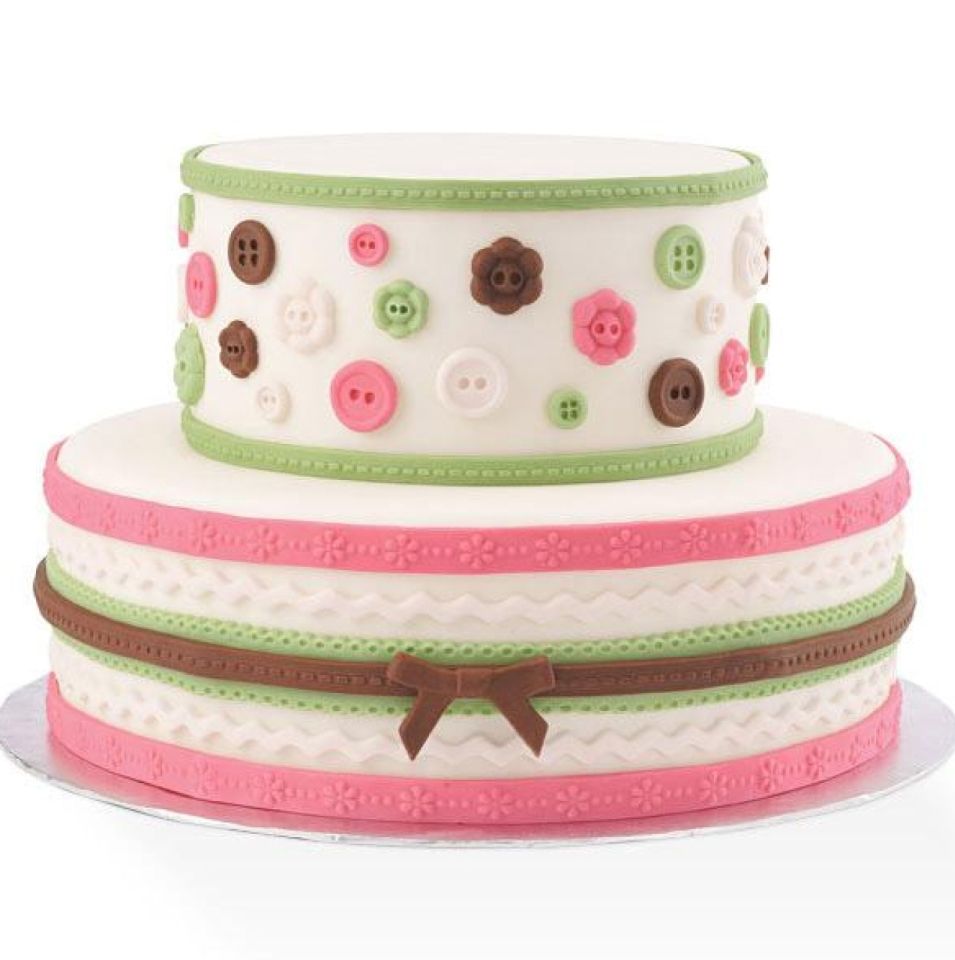 Fondantform Fabric, Knöpfen und Schleifen