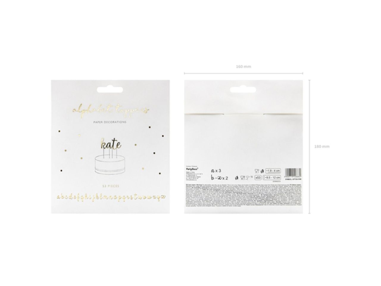 Buchstaben Toppers, gold, 9 - 12,5 cm