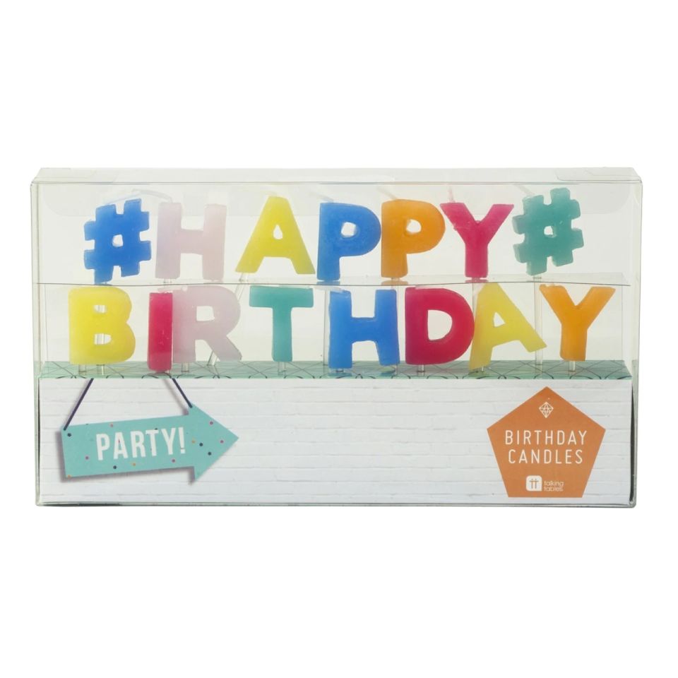 Geburtstagskerzen - HAPPY BIRTHDAY, bunt