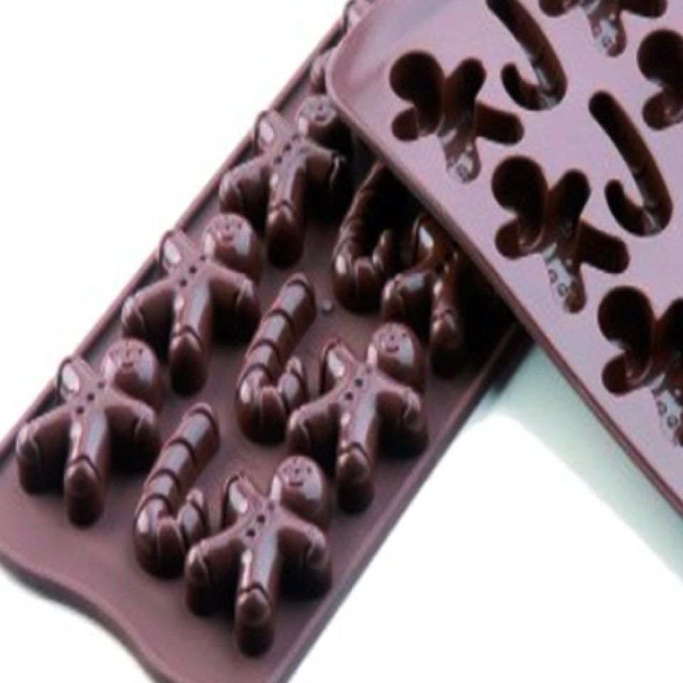 Silikomart Silikonform für Schokolade Gingerbread man & Zuckerstange