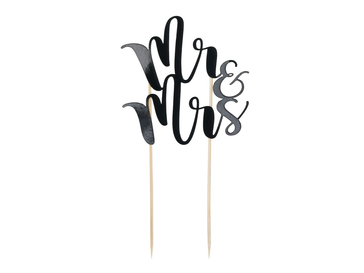 Cake Topper Mr and Mrs schwarz, günstig aus Papier und Holz