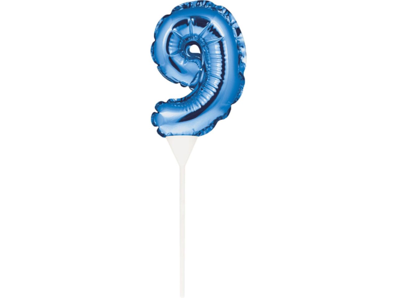Ballon-Topper Zahl 9, Blau, 13 cm