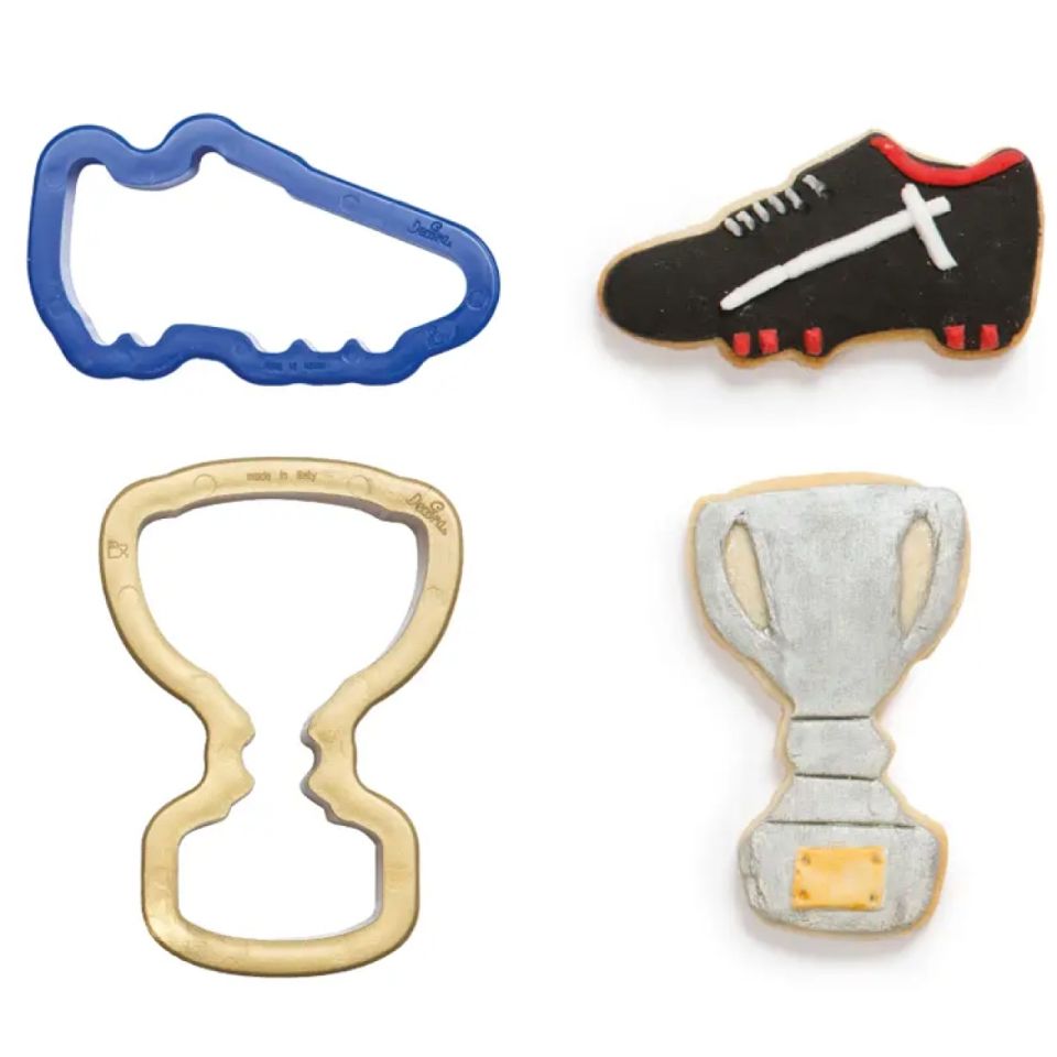 Keks-Ausstecher aus Kunststoff Trophäe Pokal Schuh