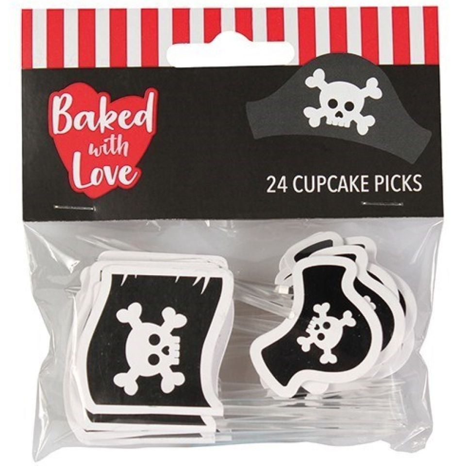 Cupcakes Deko Piraten, Picker, 24 Stk.
