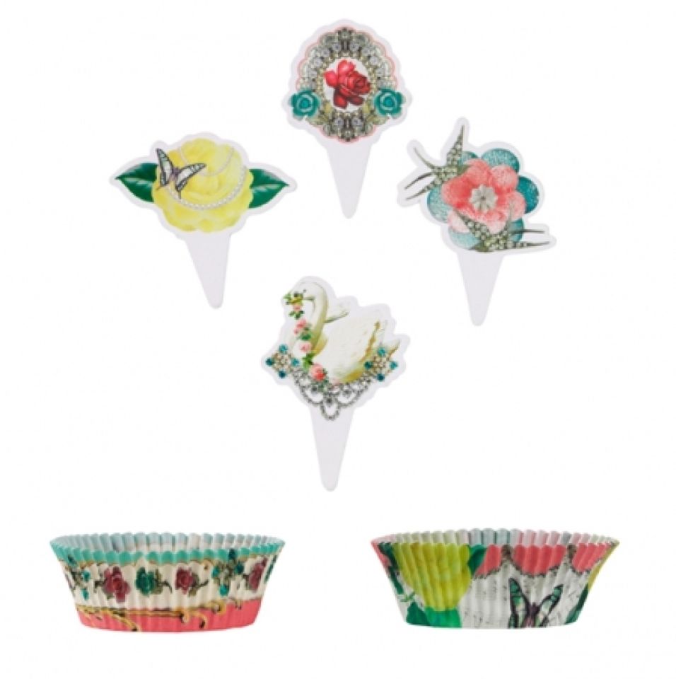Mini-Muffinförmchen + Toppers Pastries & Pearls