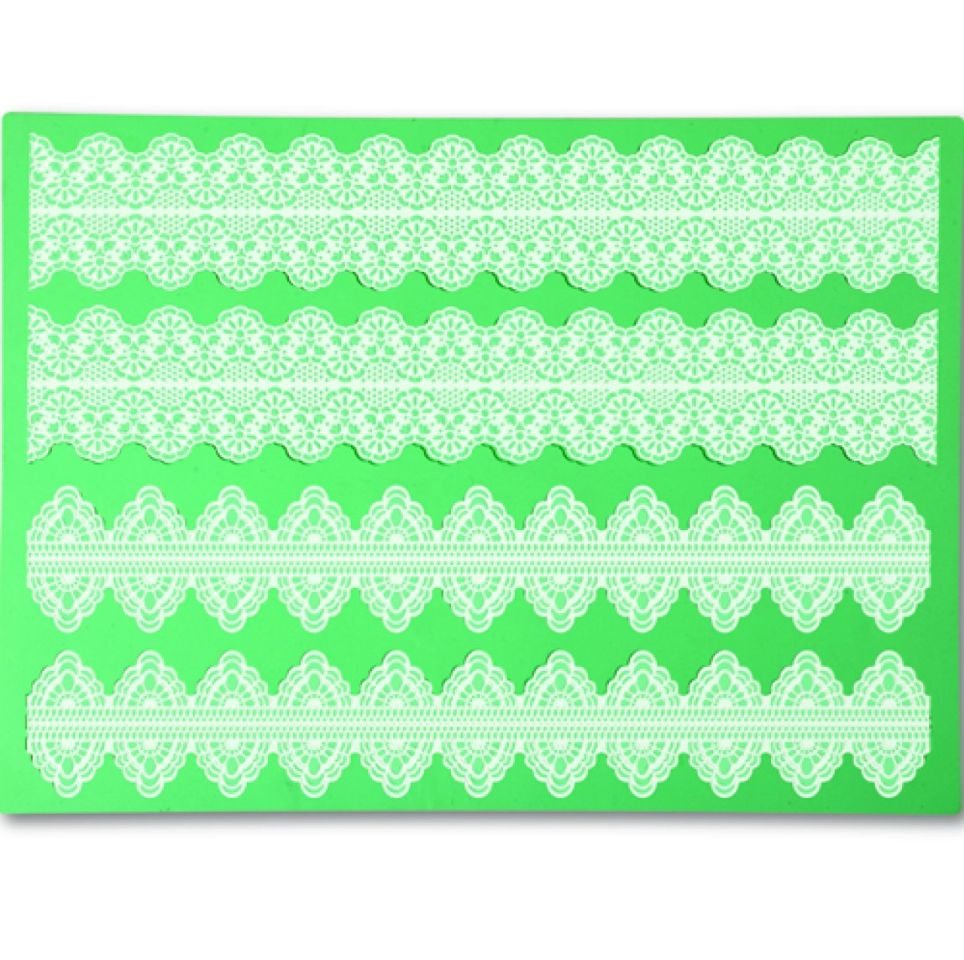 Pavoni Magic Decor Essbare Spitze Silikon-Matte 40x30 cm, 4 Bordüre